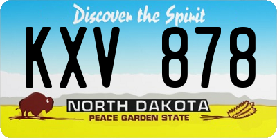 ND license plate KXV878