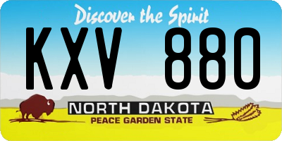 ND license plate KXV880