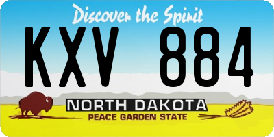 ND license plate KXV884