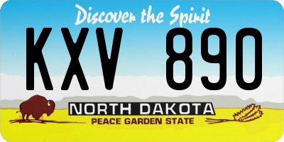 ND license plate KXV890