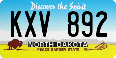 ND license plate KXV892