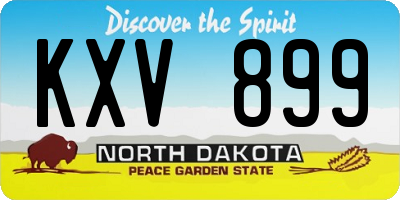 ND license plate KXV899