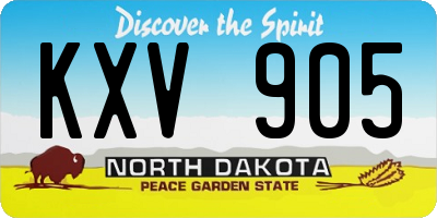 ND license plate KXV905
