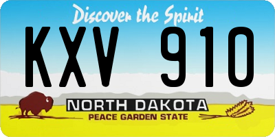 ND license plate KXV910