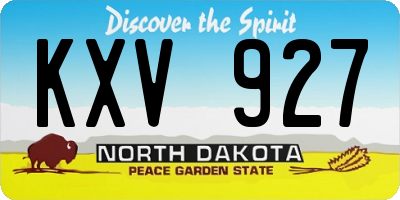 ND license plate KXV927