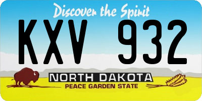 ND license plate KXV932