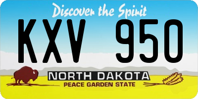 ND license plate KXV950