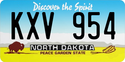 ND license plate KXV954