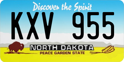 ND license plate KXV955