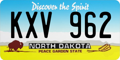 ND license plate KXV962