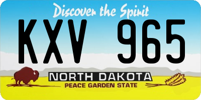 ND license plate KXV965