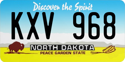ND license plate KXV968