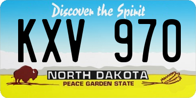ND license plate KXV970