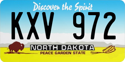 ND license plate KXV972