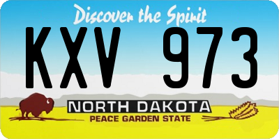 ND license plate KXV973
