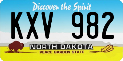 ND license plate KXV982
