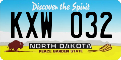 ND license plate KXW032