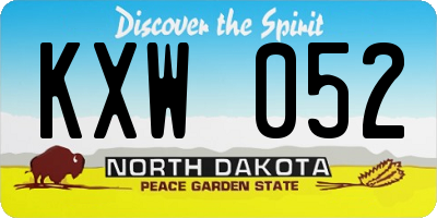 ND license plate KXW052