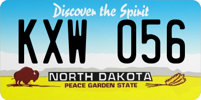 ND license plate KXW056