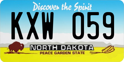 ND license plate KXW059