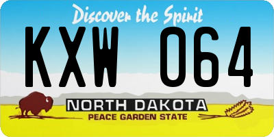 ND license plate KXW064