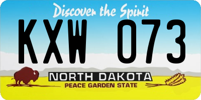 ND license plate KXW073