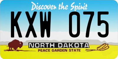 ND license plate KXW075