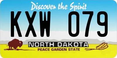 ND license plate KXW079