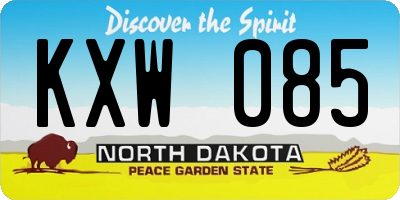 ND license plate KXW085