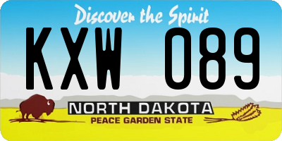 ND license plate KXW089