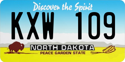 ND license plate KXW109