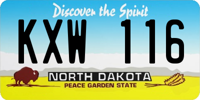 ND license plate KXW116