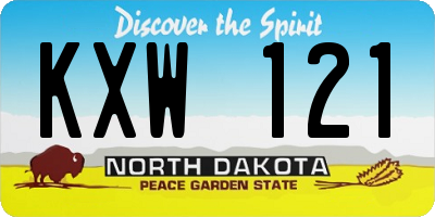 ND license plate KXW121