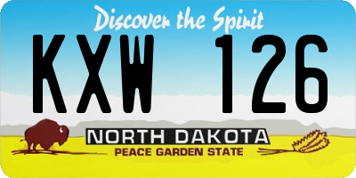 ND license plate KXW126