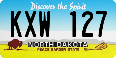ND license plate KXW127