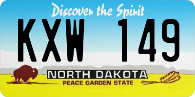 ND license plate KXW149
