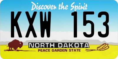 ND license plate KXW153