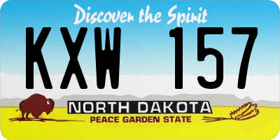 ND license plate KXW157