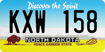 ND license plate KXW158