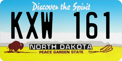 ND license plate KXW161