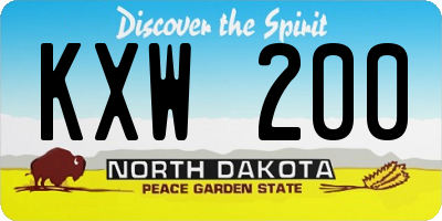 ND license plate KXW200