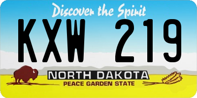 ND license plate KXW219