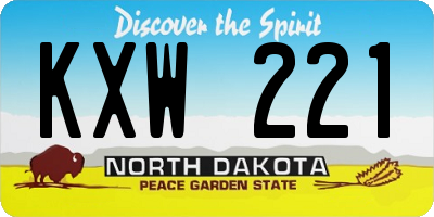 ND license plate KXW221
