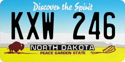 ND license plate KXW246