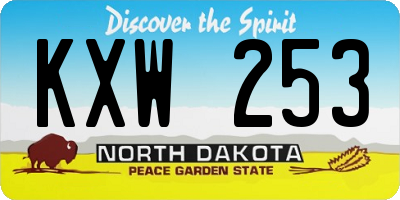 ND license plate KXW253