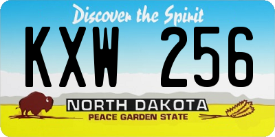 ND license plate KXW256