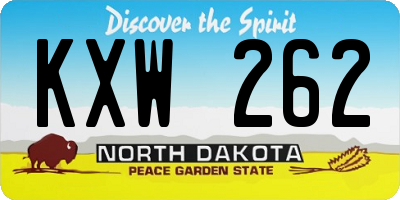 ND license plate KXW262