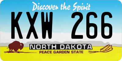ND license plate KXW266
