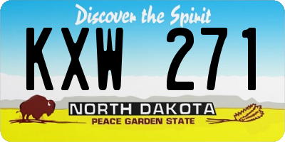 ND license plate KXW271