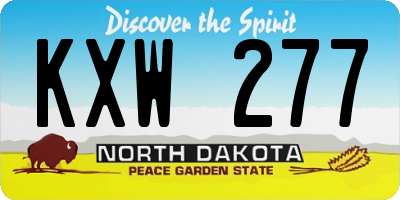 ND license plate KXW277